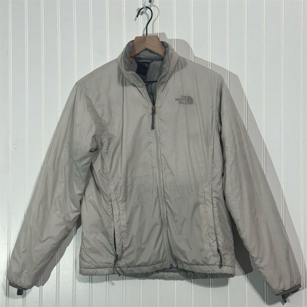 The North Face Women’s Jacket M Light Grey Insulated Full Zip Coat Vintage F08